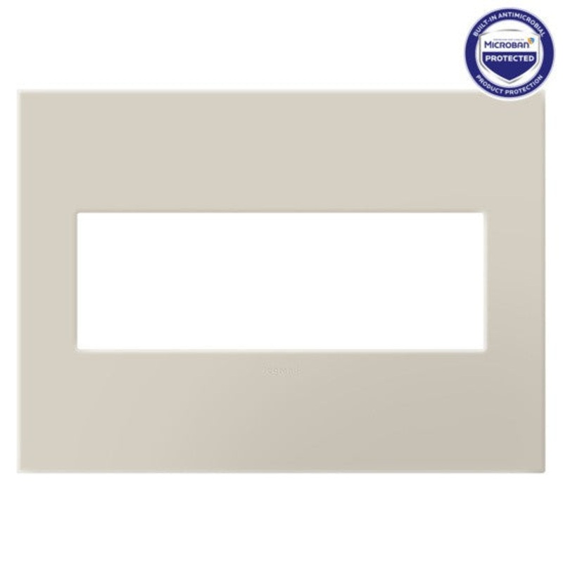 adorne AWP3GOM Oatmeal Three-Gang Screwless Wall Plate with Microban