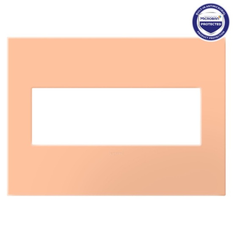 adorne AWP3GPY Peachy Three-Gang Screwless Wall Plate with Microban