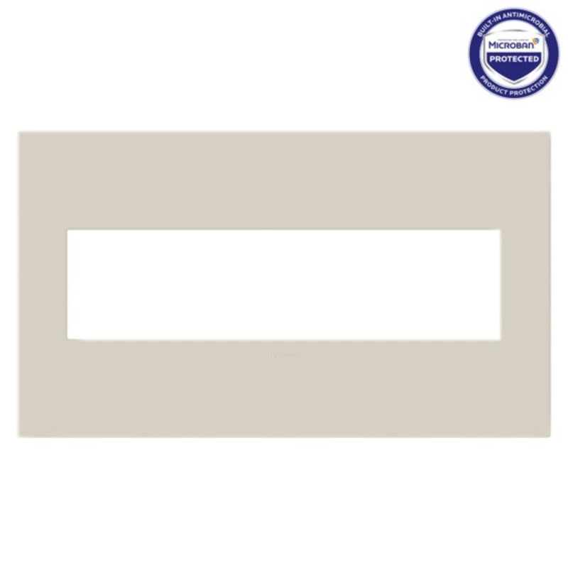 adorne AWP4GOM Oatmeal Four-Gang Screwless Wall Plate with Microban
