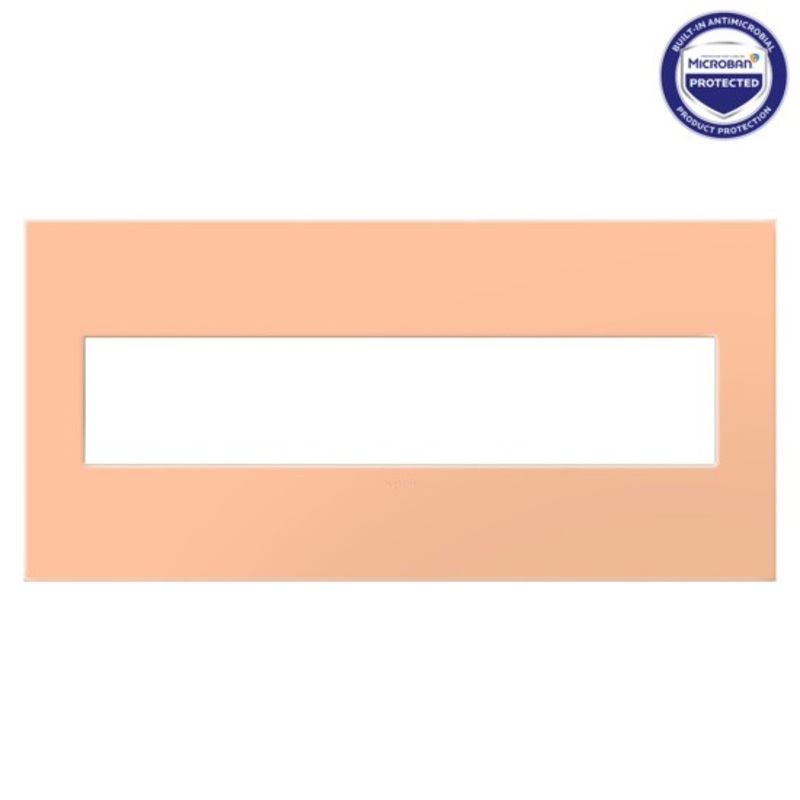 adorne AWP5GPY Peachy Five-Gang Screwless Wall Plate with Microban