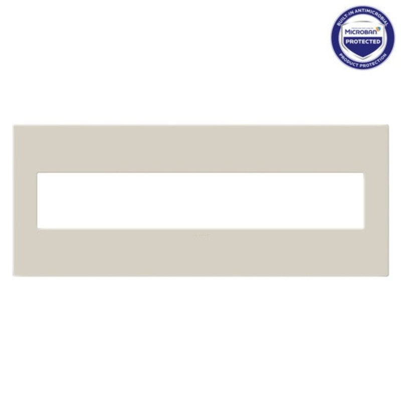 adorne AWP6GOM Oatmeal Six-Gang Screwless Wall Plate with Microban