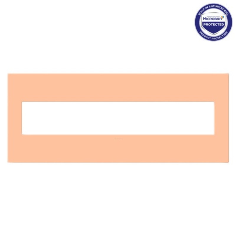 adorne AWP6GPY Peachy Six-Gang Screwless Wall Plate with Microban