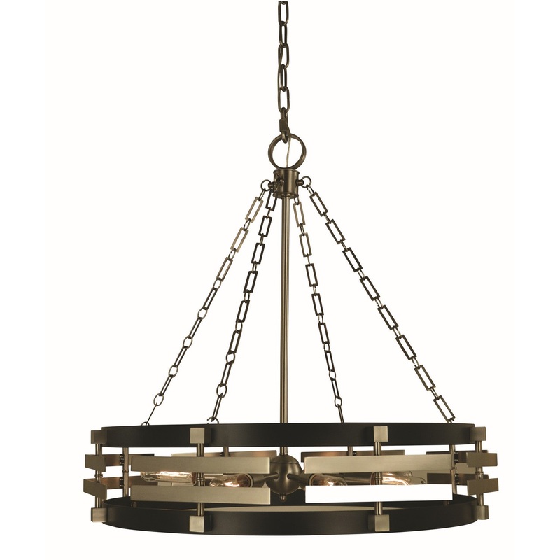 Framburg 5748 BN/MBLACK Eden Eight Light Chandelier, Brush Nickel Matte Black