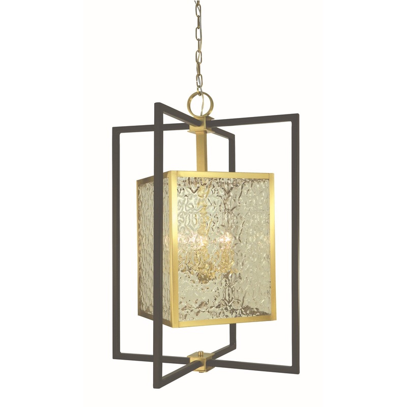 Framburg 5775 BR/MBLACK Avery Five Light Chandelier, Brushed Brass/Matte Black