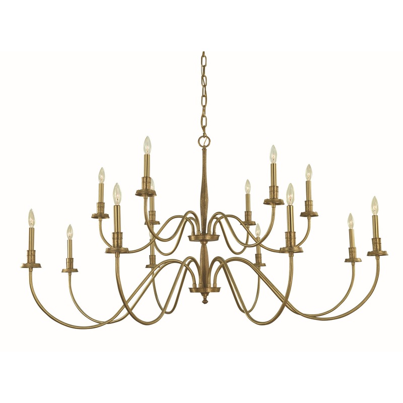 Framburg 5788 BR Matera 14 Light Foyer Chandelier, Brushed Brass