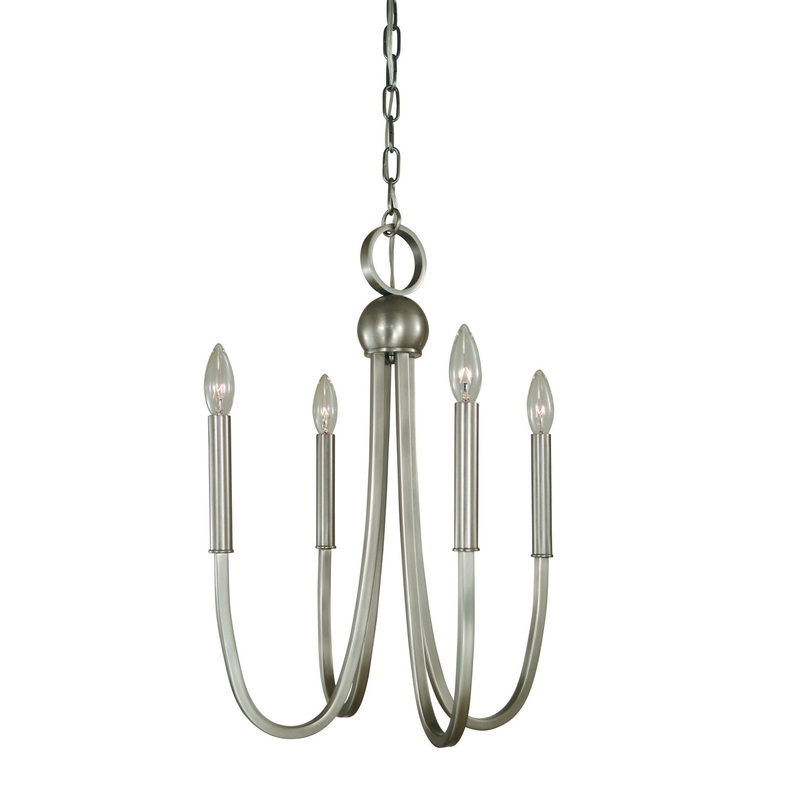 Framburg L1127 BN Alexandria Four Light Chandelier, Brushed Nickel