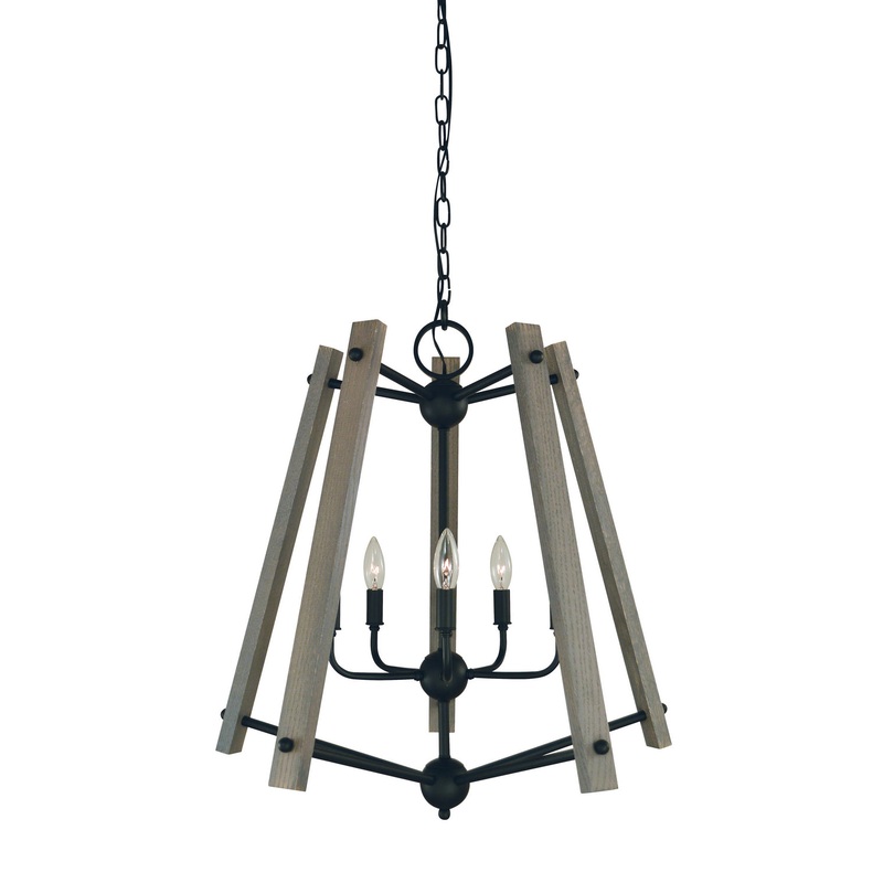 Framburg L1137 MBLACK Meredith Five Light Chandelier, Matte Black