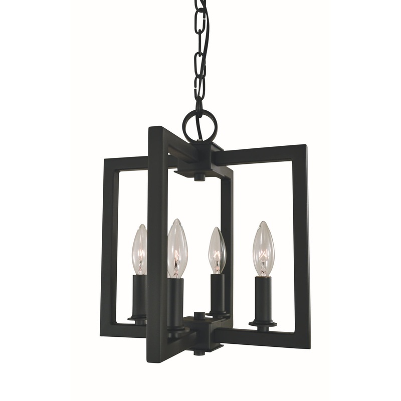 Framburg L1184 MBLACK Andrew Four Light Dual Mount, Matte Black