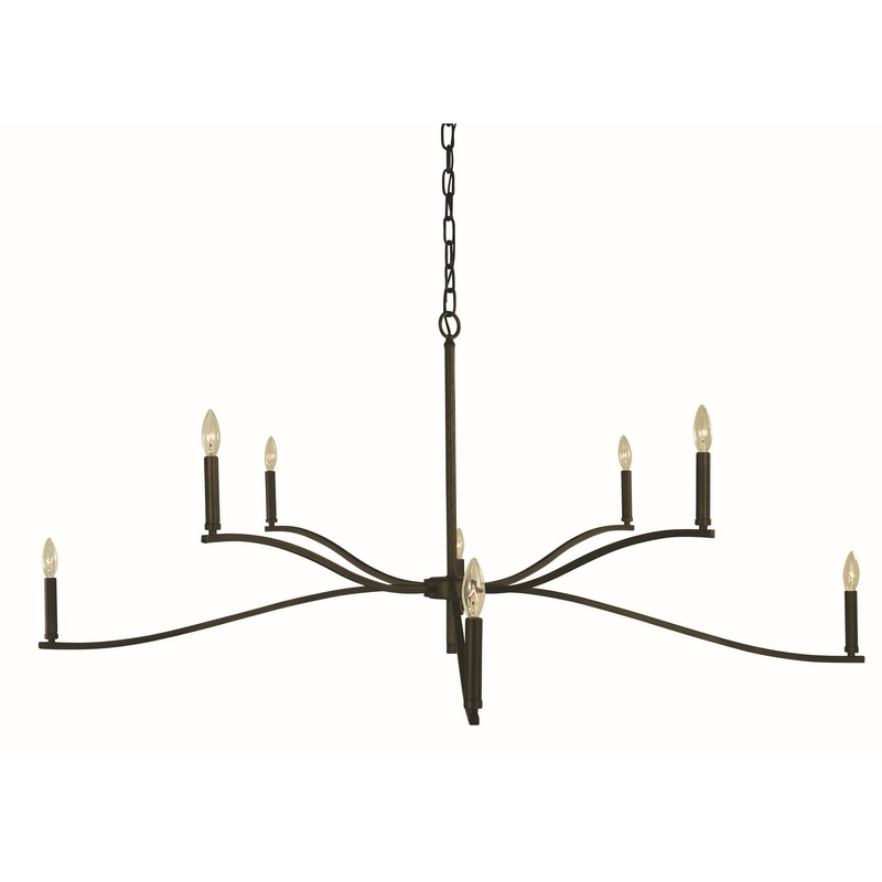 Framburg L1194 IRON Bridgeport Eight Light Foyer Chandelier, Iron