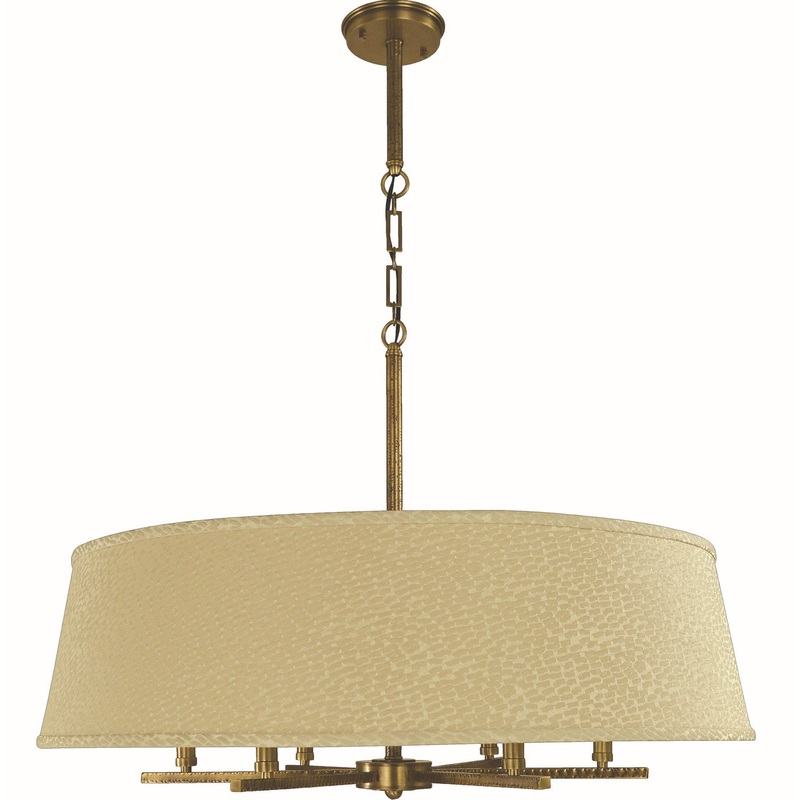 Framburg L1198 AB Stowe Six Light Chandelier, Antique Brass