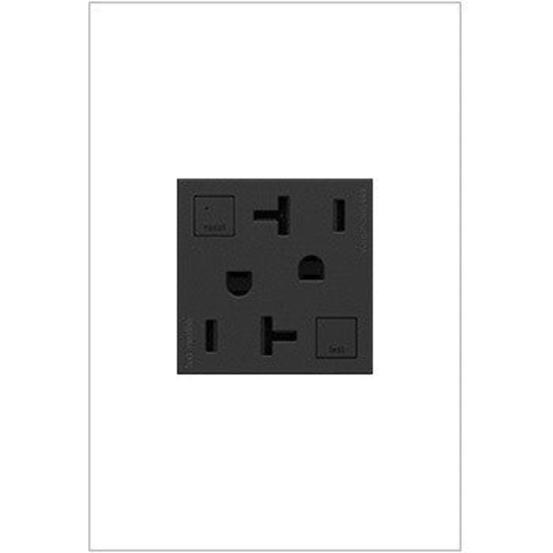 adorne AGFTR2202G4 Tamper-Resistant 20A Duplex Self-Test GFCI Receptacles, Graphite