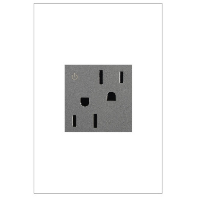 adorne ARCD152M10 15A Tamper-Resistant Dual-Controlled Outlet, Magnesium