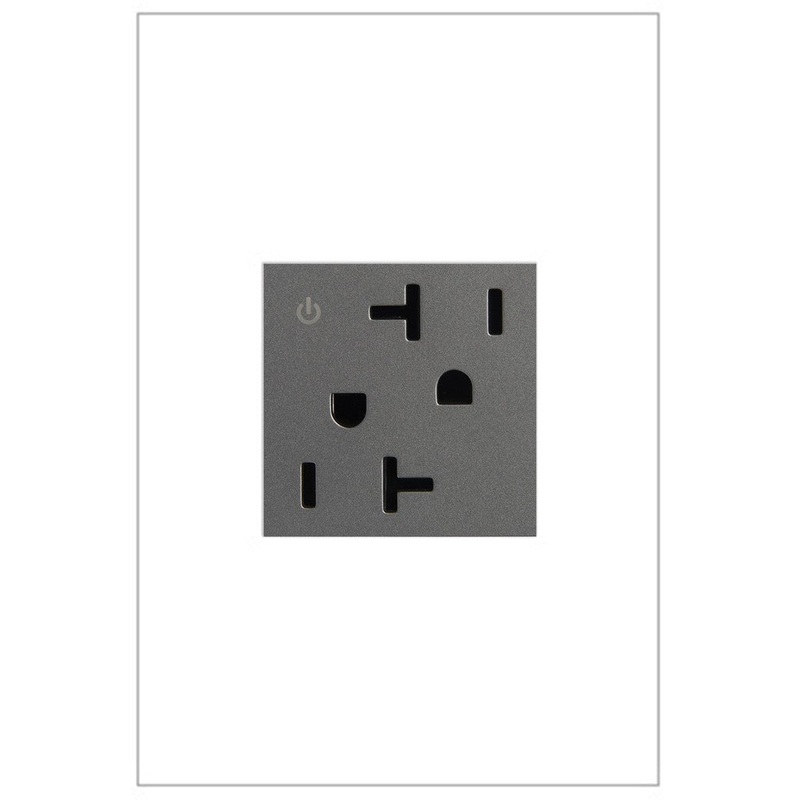adorne ARCD202M10 20A Tamper-Resistant Dual-Controlled Outlet, Magnesium