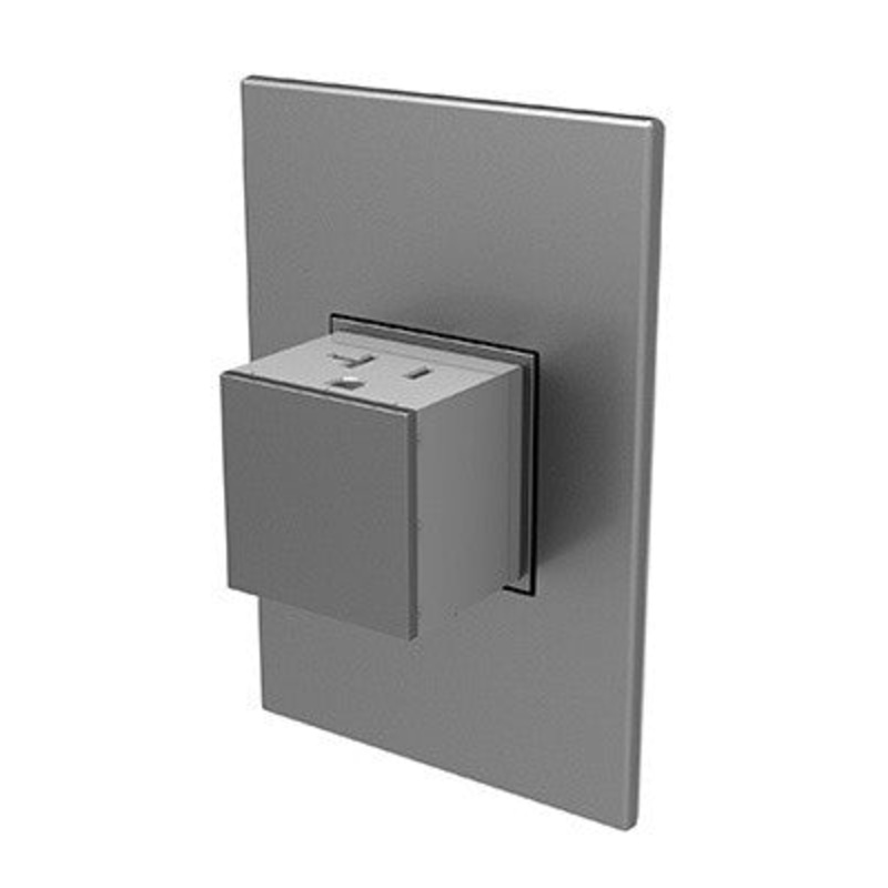 adorne ARPTR201GM2 20A One-Gang Pop-Out Outlet, Magnesium
