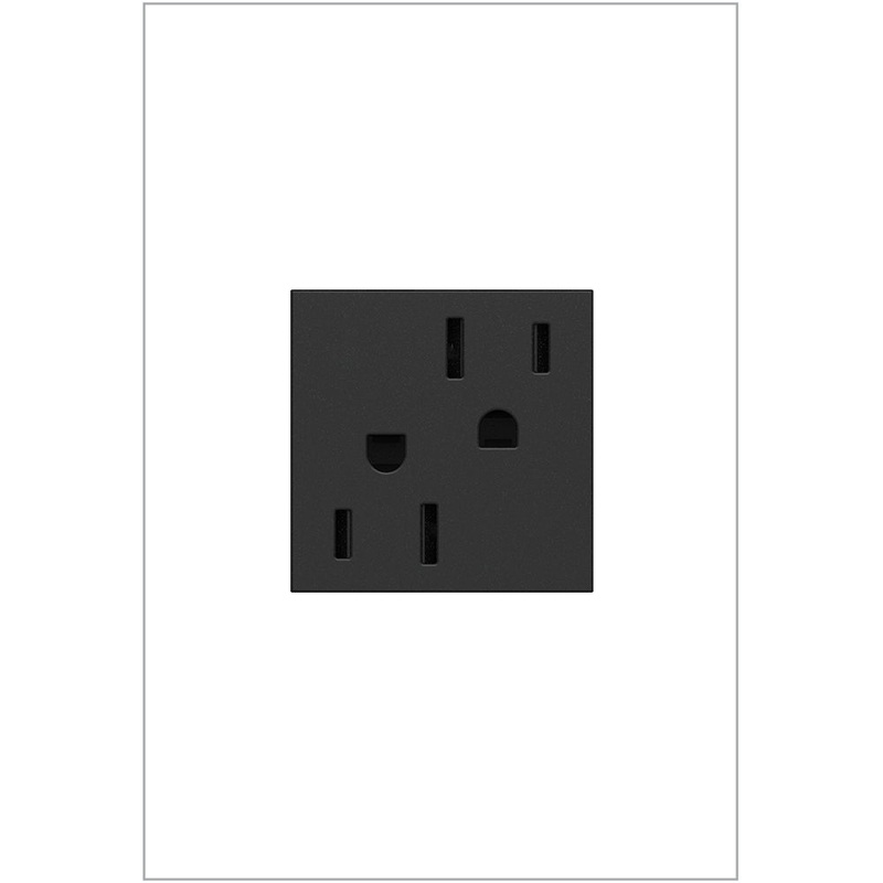 adorne ARTR152G4 15A Dual Tamper-Resistant Outlet, Graphite