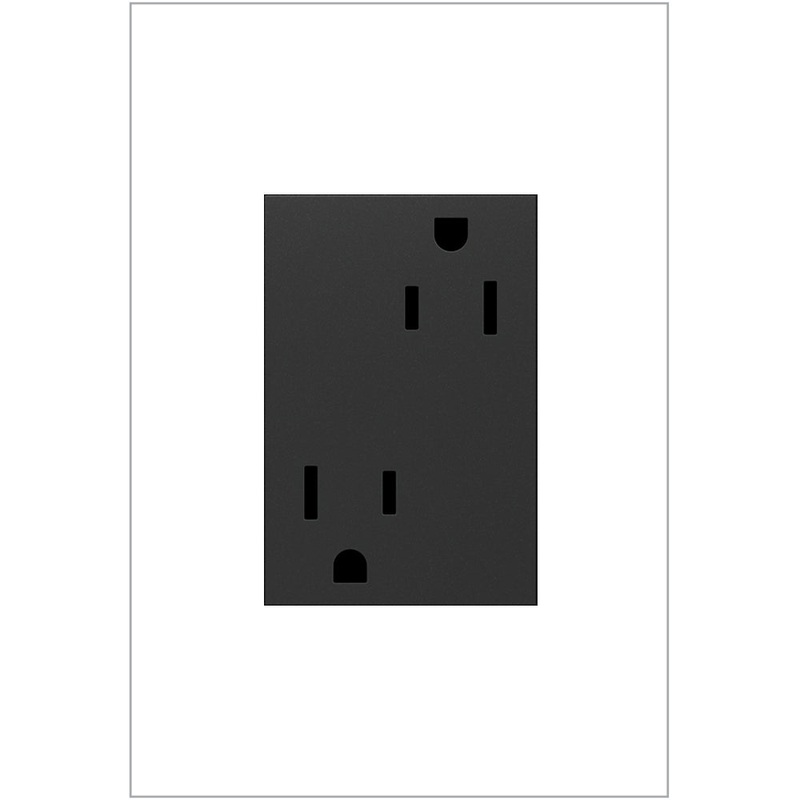 adorne ARTR153G4 15A Dual Tamper-Resistant Plus-Size Outlet, Graphite