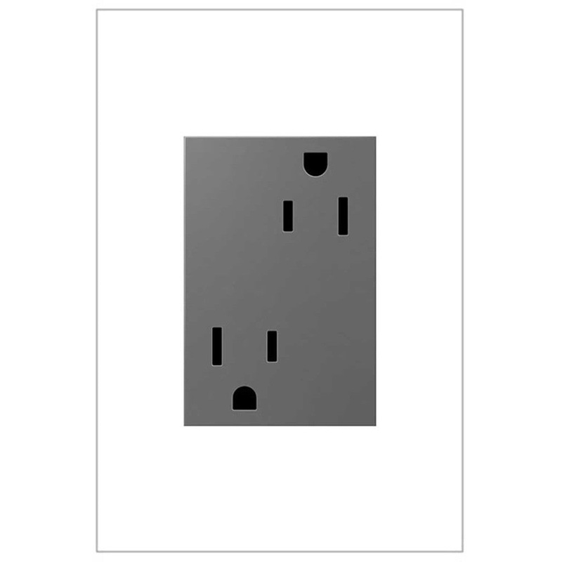 adorne ARTR153M4 15A Dual Tamper-Resistant Plus-Size Outlet,Magnesium