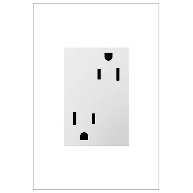 adorne ARTR153W4 15A Dual Tamper-Resistant Plus-Size Outlet, White