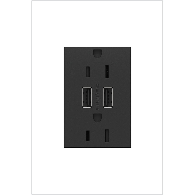 adorne ARTRUSB153G4 Dual-USB Outlet , Graphite