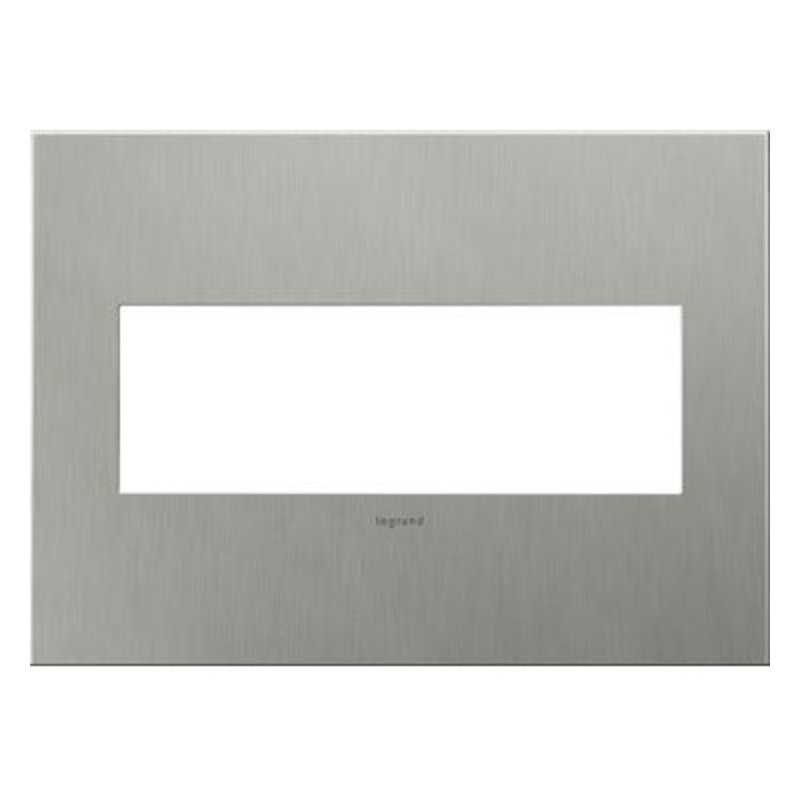 adorne AWC3GBS4 Brushed Stainless Steel Three-Gang Screwless Wall Plate