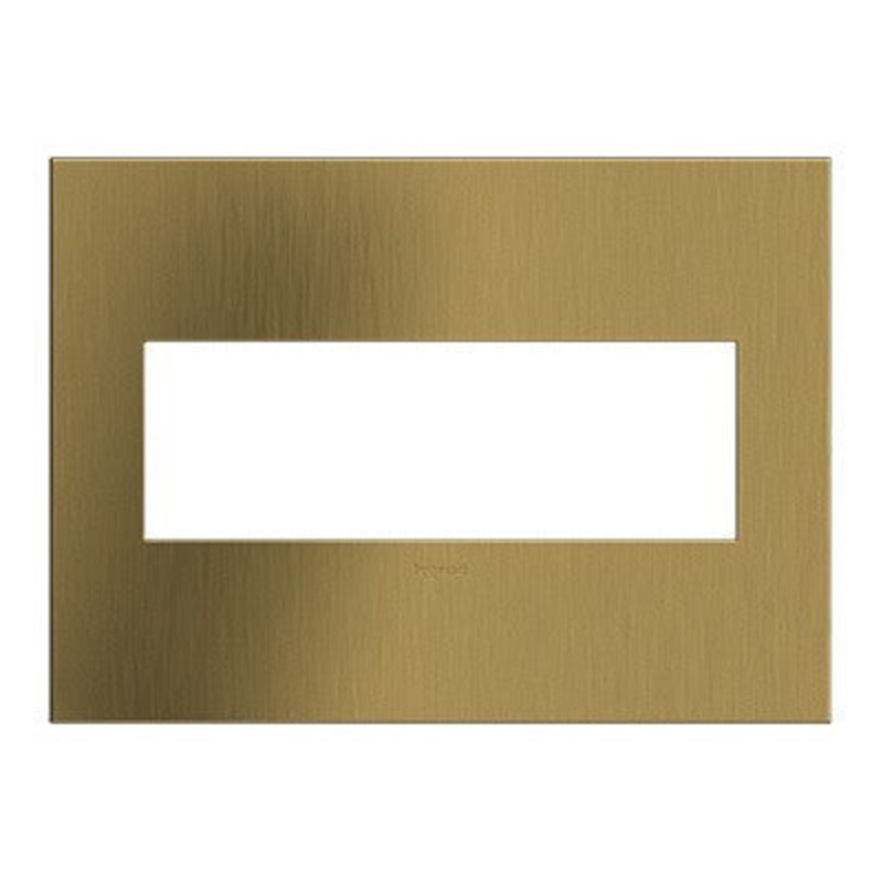 adorne AWC3GBSB4 Brushed Satin Brass Three-Gang Screwless Wall Plate