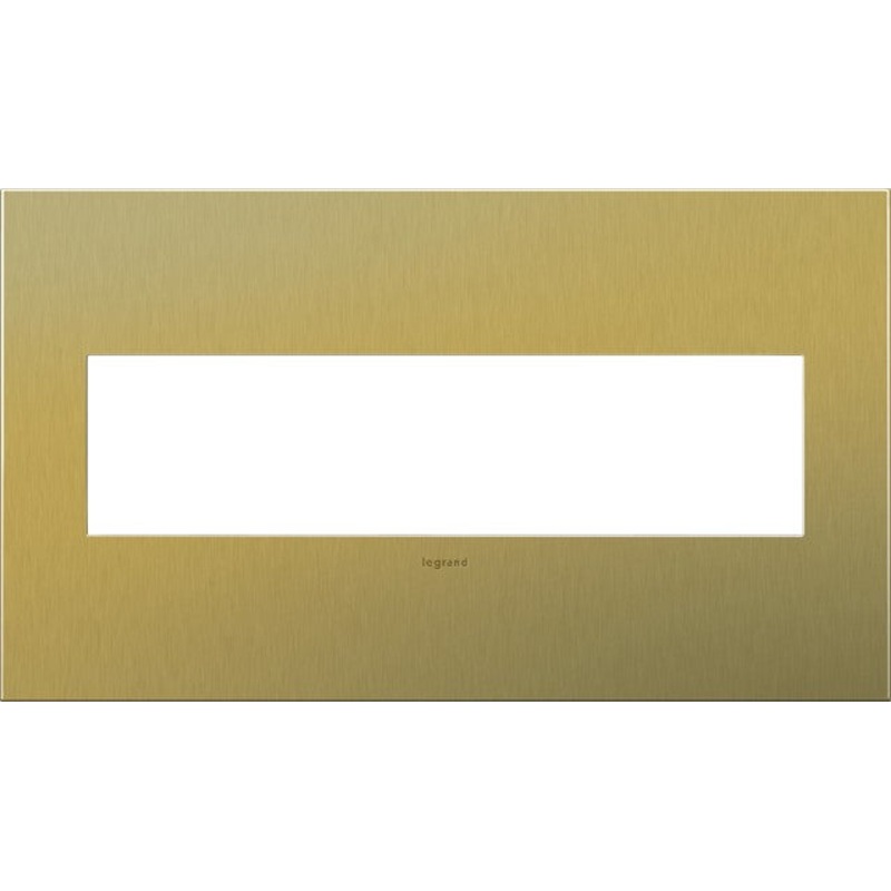 adorne AWC4GBSB4 Brushed Satin Brass Four-Gang Screwless Wall Plate