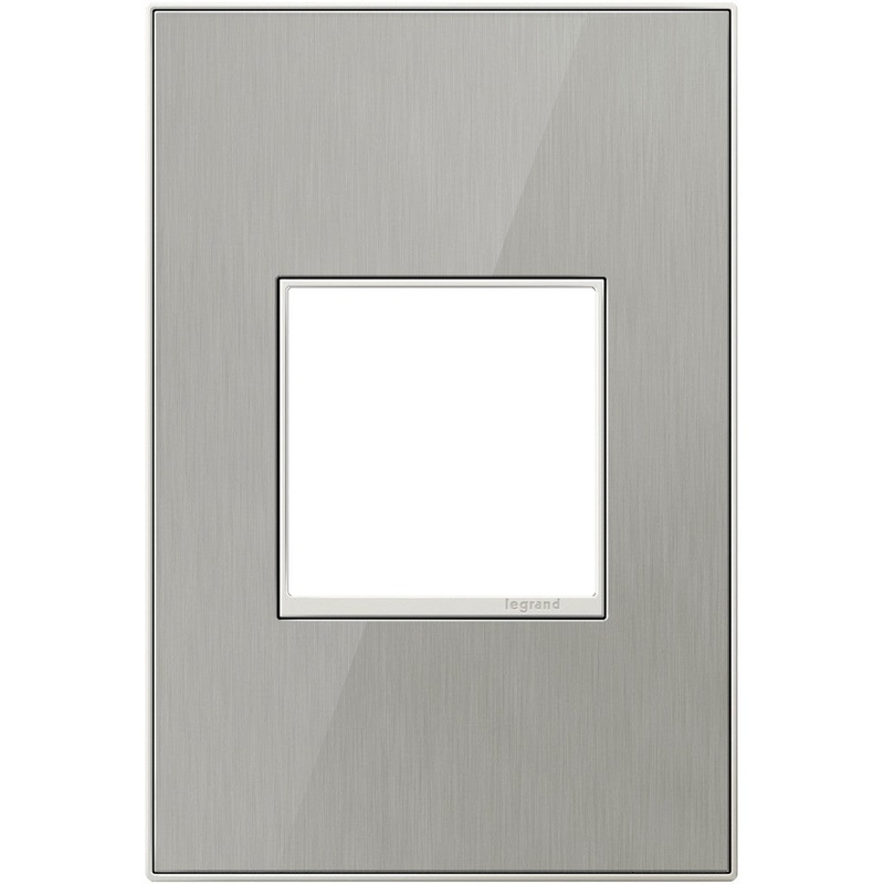 adorne AWM1G2MS4 Brushed Stainless One-Gang Screwless Wall Plate