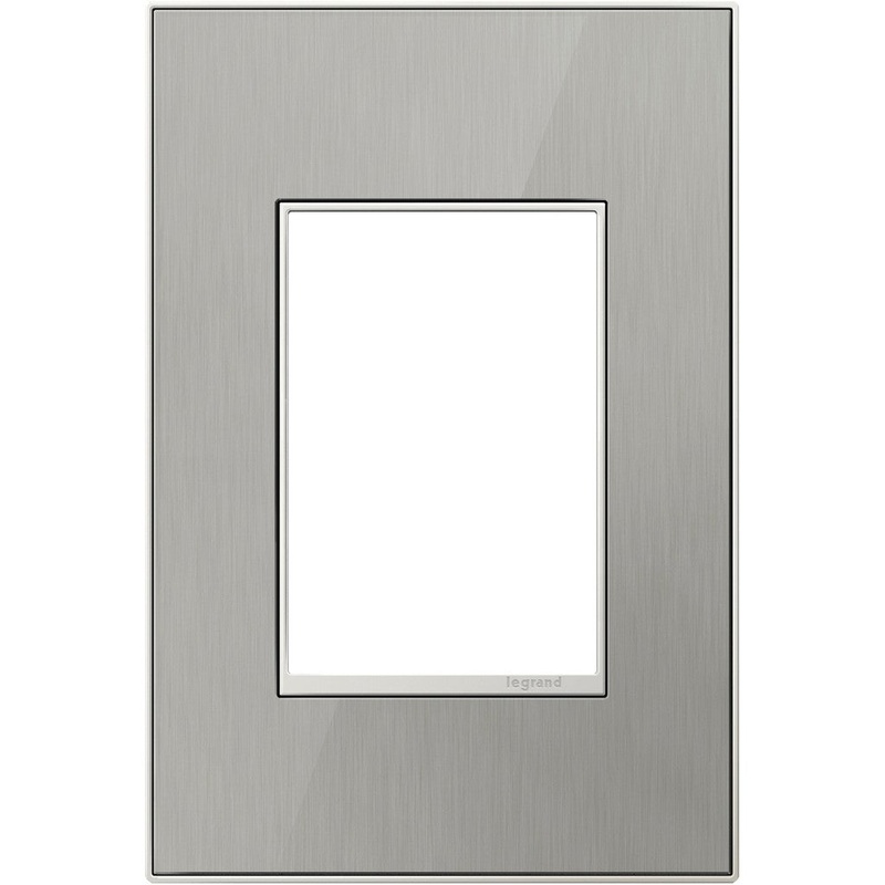 adorne AWM1G3MS4 Brushed Stainless One-Gang-Plus Screwless Wall Plate