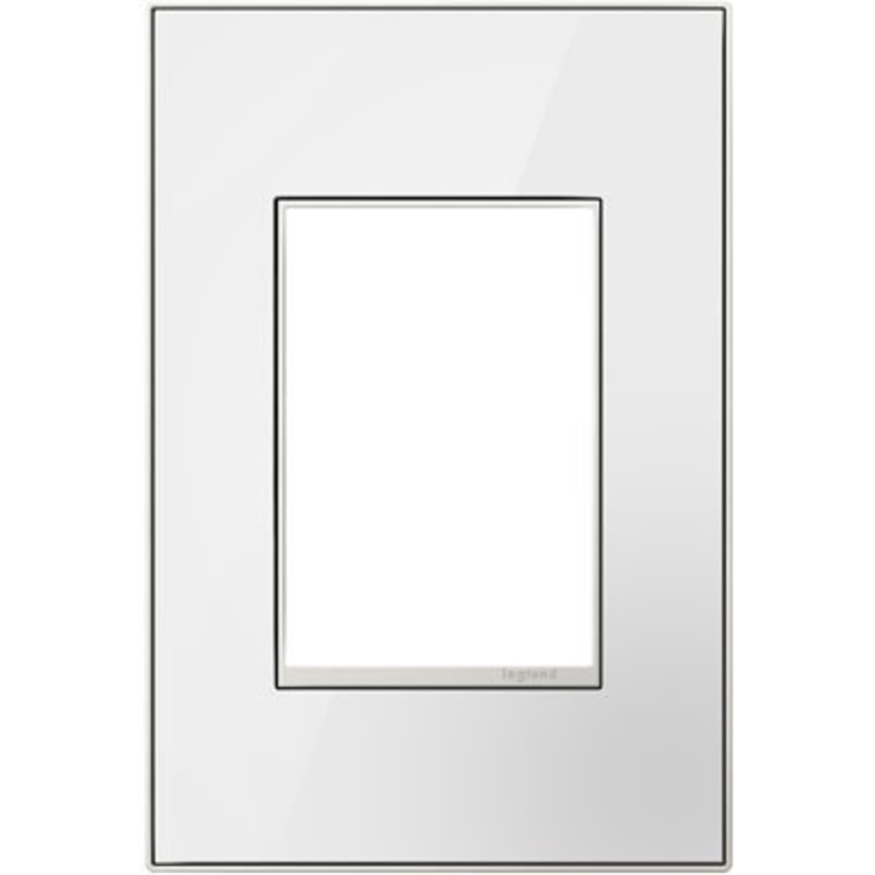 adorne AWM1G3MW4 Mirror White One-Gang-Plus Screwless Wall Plate