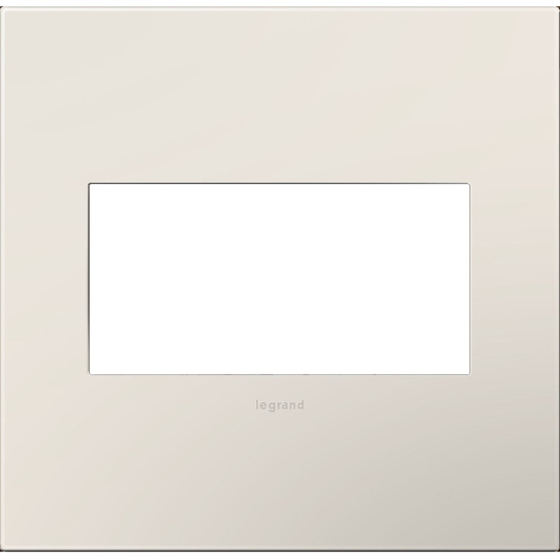 adorne AWP2GLA4 Screwless 2-Gang Wall Plate, Satin Light Almond