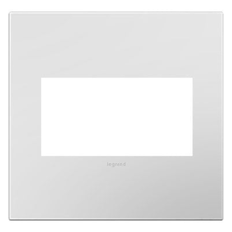 adorne AWP2GPW4 Matte White Two-Gang Screwless Wall Plate with Microban