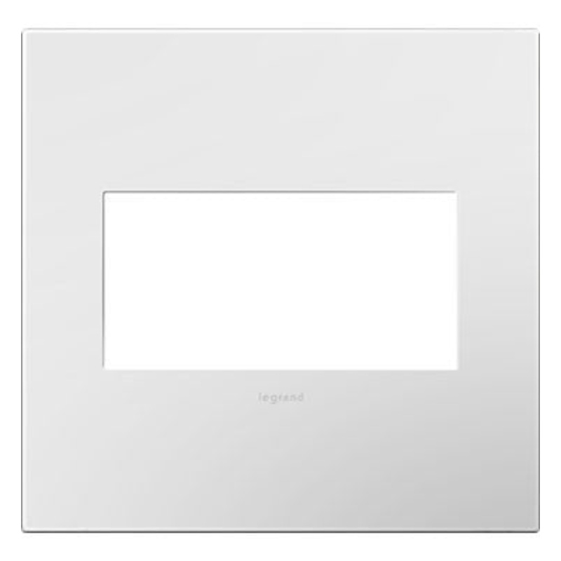 adorne AWP2GWHW10 Gloss White-on-White Two-Gang Screwless Wall Plate with Microban