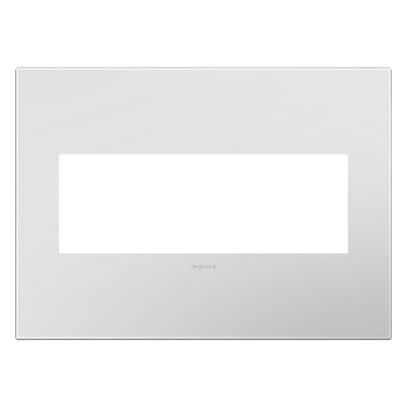 adorne AWP3GPW4 Matte White Three-Gang Screwless Wall Plate with Microban