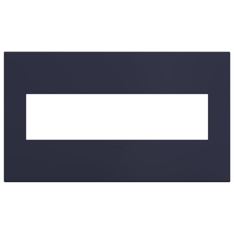 adorne AWP4GBN4 Screwless 4-Gang Wall Plate, Bleu Noir
