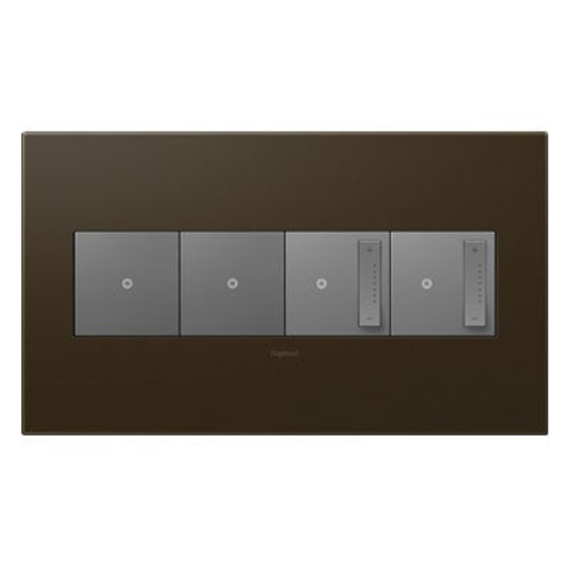 adorne AWP4GBR4 Bronze Four-Gang Screwless Wall Plate