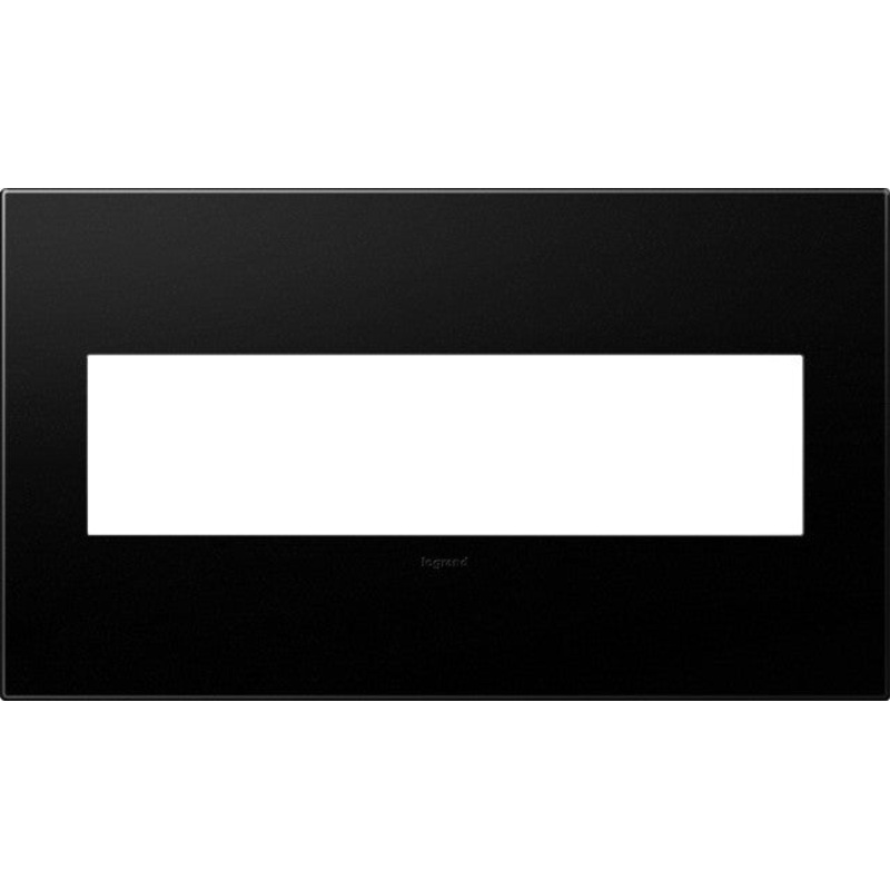 adorne AWP4GGR4 Graphite Four-Gang Screwless Wall Plate with Microban