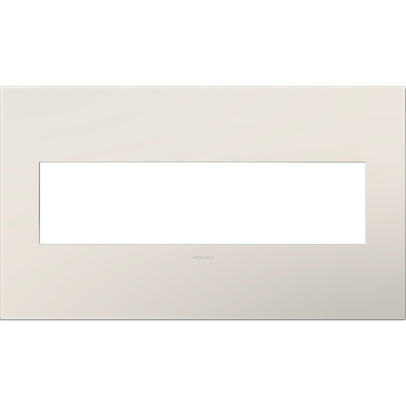 adorne AWP4GLA4 Screwless 4-Gang Wall Plate, Satin Light Almond