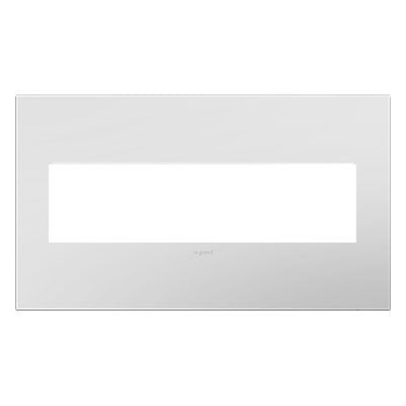 adorne AWP4GPW4 Matte White Four-Gang Screwless Wall Plate with Microban