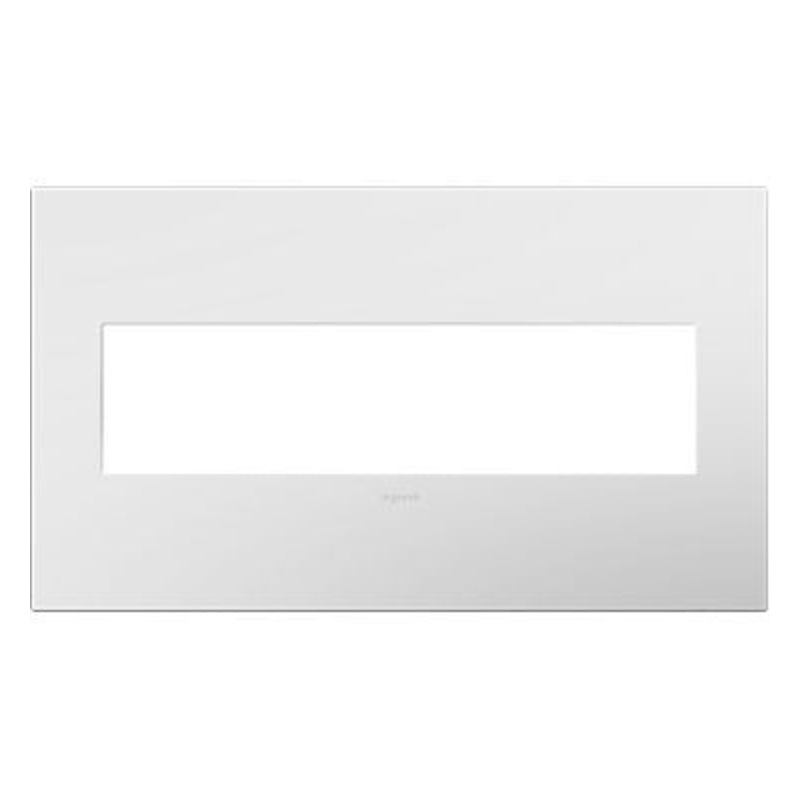 adorne AWP4GWHW4 Gloss White-on-White Four-Gang Screwless Wall Plate with Microban