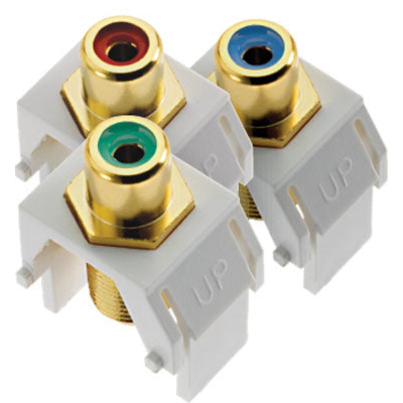 adorne ACRGBRCAFW1 Component Video RCA To F Kit, White