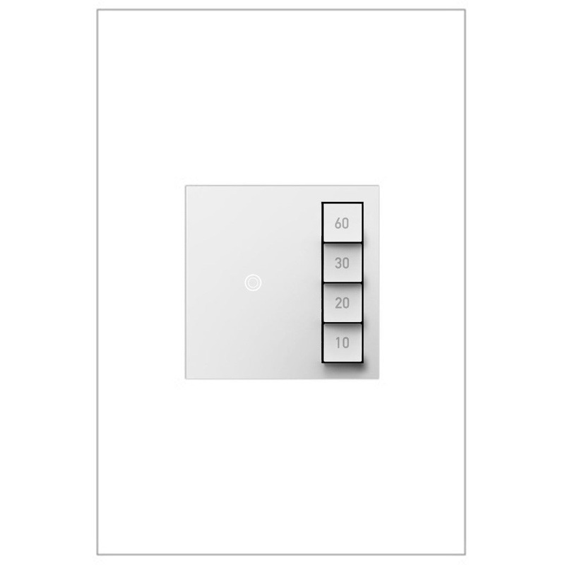 adorne ASTM2W2 Timer Switch, Manual On/Timed Off, White, with Microban