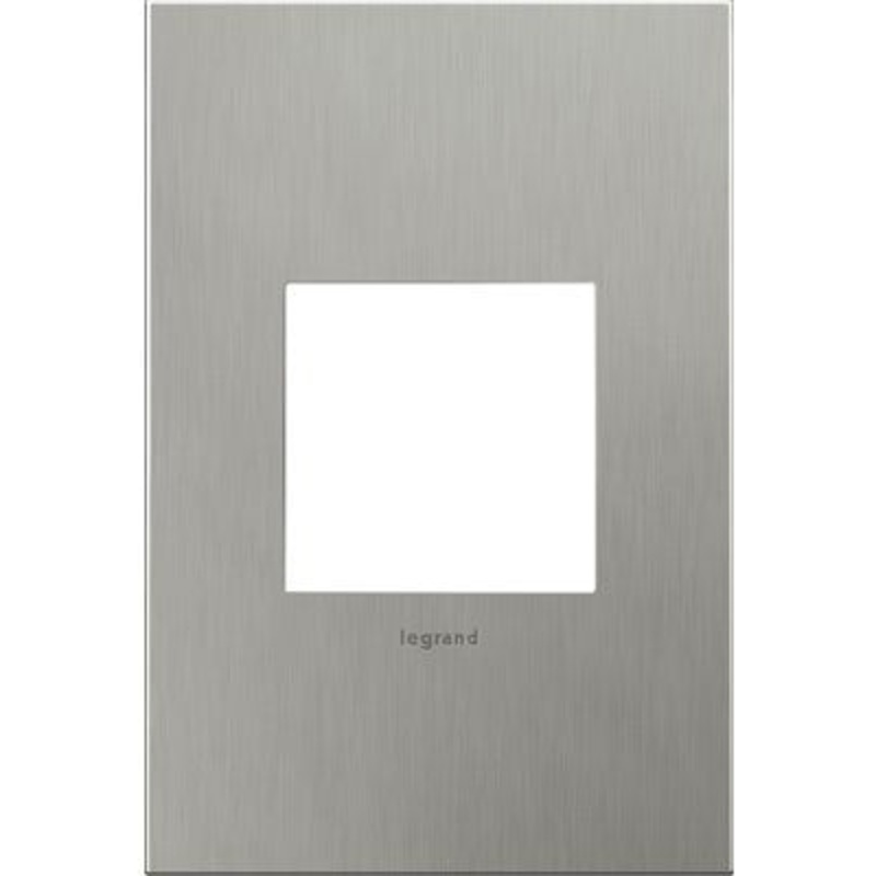 adorne AWC1G2BS4 Brushed Stainless Steel One-Gang Screwless Wall Plate