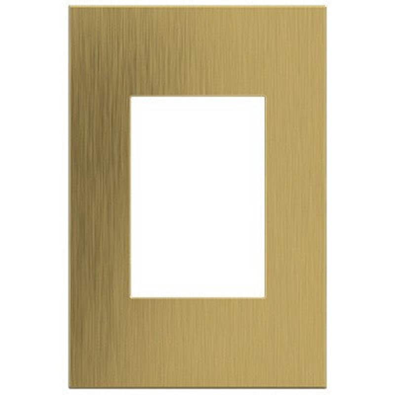 adorne AWC1G3BSB4 Brushed Satin Brass One-Gang-Plus Screwless Wall Plate