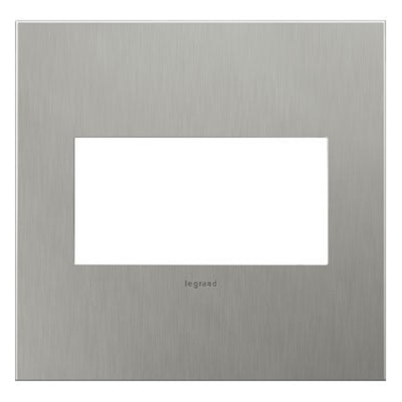 adorne AWC2GBS4 Brushed Stainless Steel Two-Gang Screwless Wall Plate