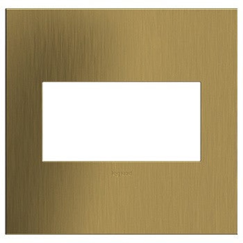 adorne AWC2GBSB4 Brushed Satin Brass Two-Gang Screwless Wall Plate