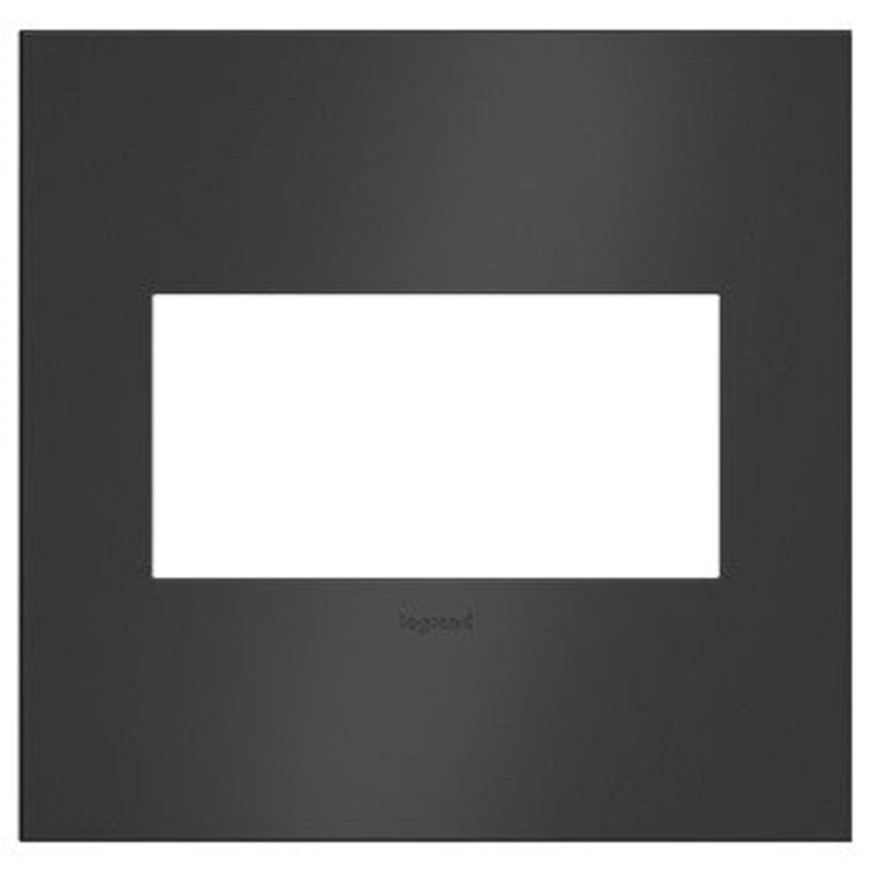 adorne AWC2GSBL4 Satin Black Two-Gang Screwless Wall Plate