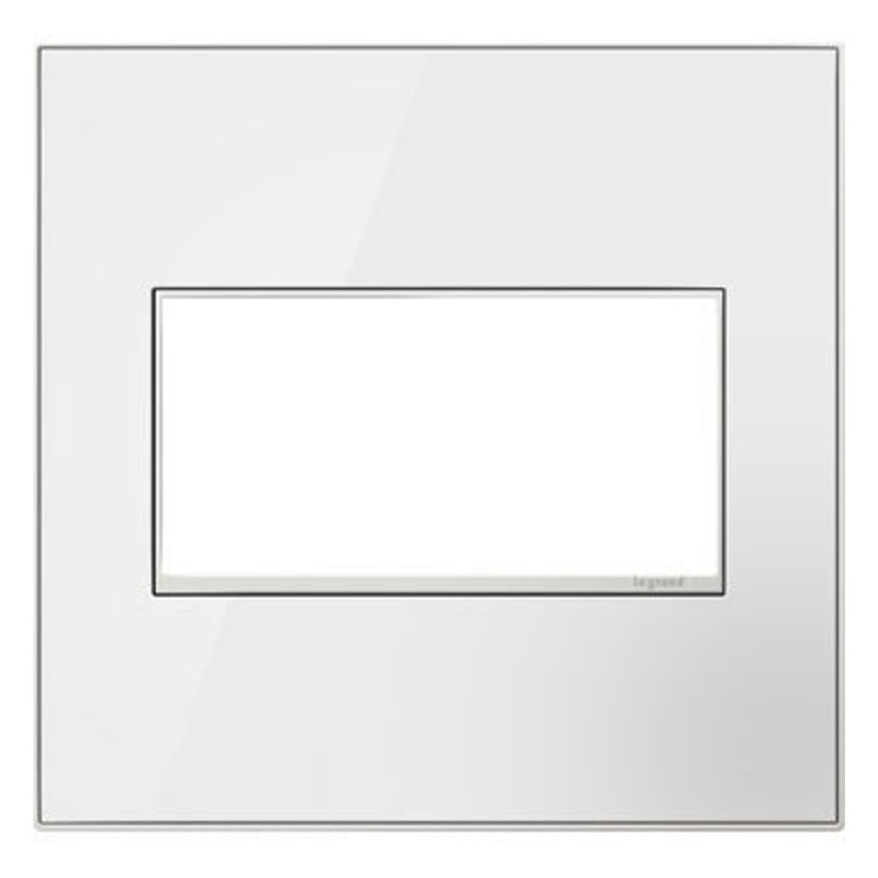 adorne AWM2GMWW4 Mirror White-on-White Two-Gang Wall Plate