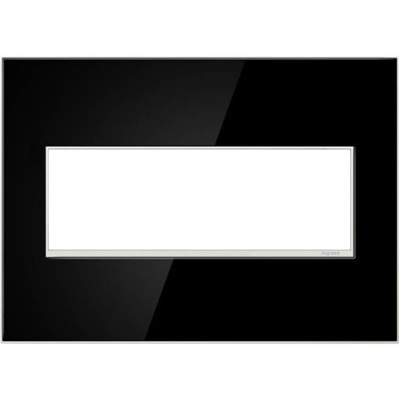 adorne AWM3GMB4 Mirror Black Three-Gang Screwless Wall Plate