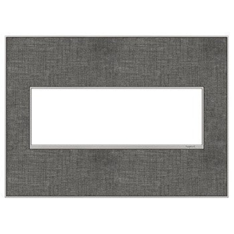 adorne AWM3GSL4 Slate Linen Three-Gang Screwless Wall Plate