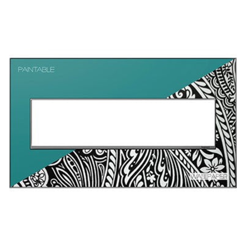 adorne AWM4GM4 Custom Four-Gang Screwless Wall Plate, Magnesium Trim